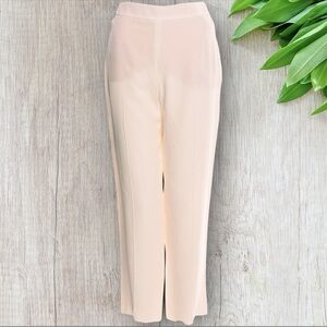 NWT Lanvin Two-Tone Flat-Front Pleated Cropped Trousers w/ Side Zip in “Cream”